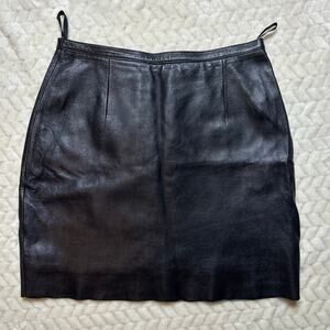 Wilson’s Leather Pelle Studio Black Leather Women’s Mini Skirt Size 8